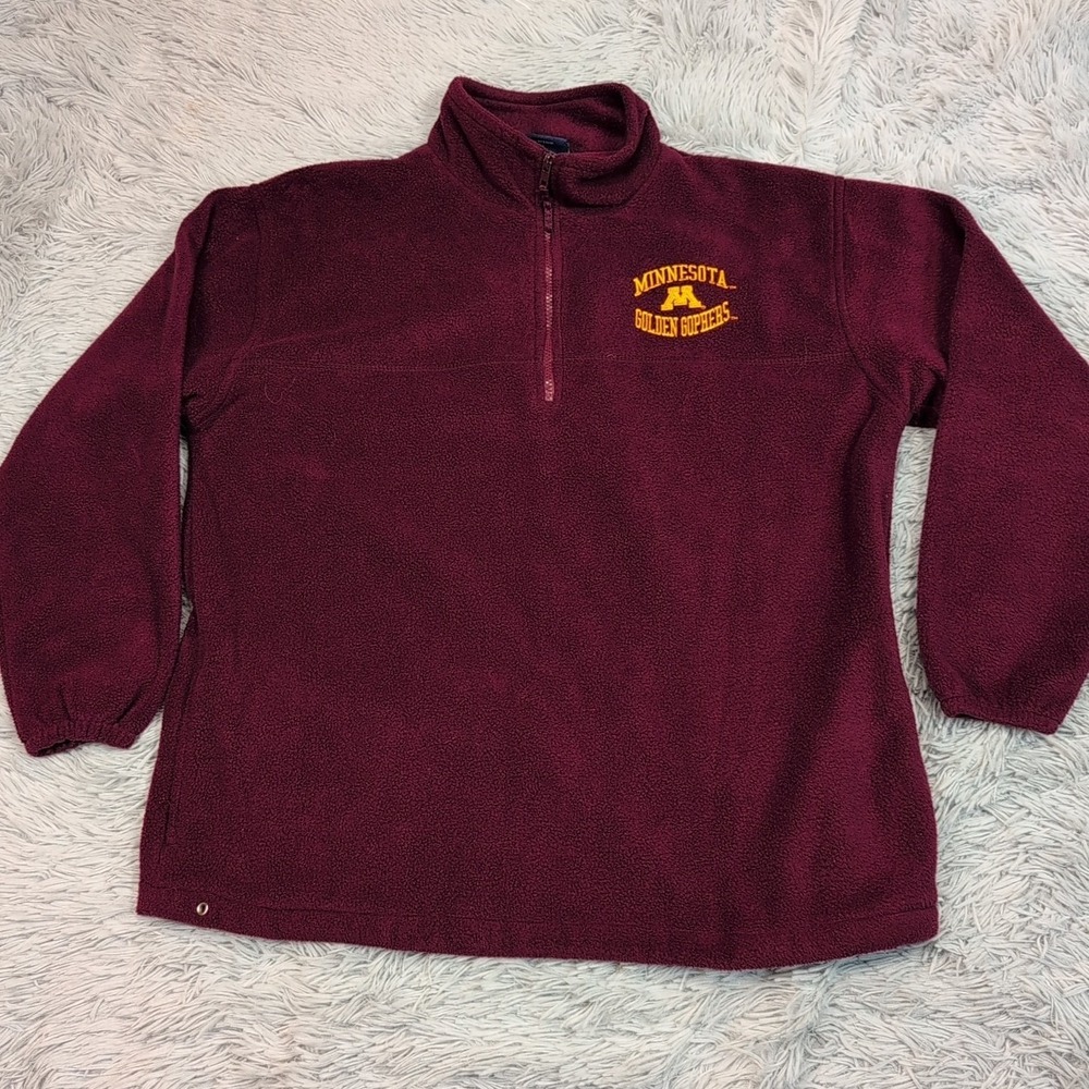 Minnesota Golden Gophers Sweatshirt Womens L Maroon Half Zip Athletic University